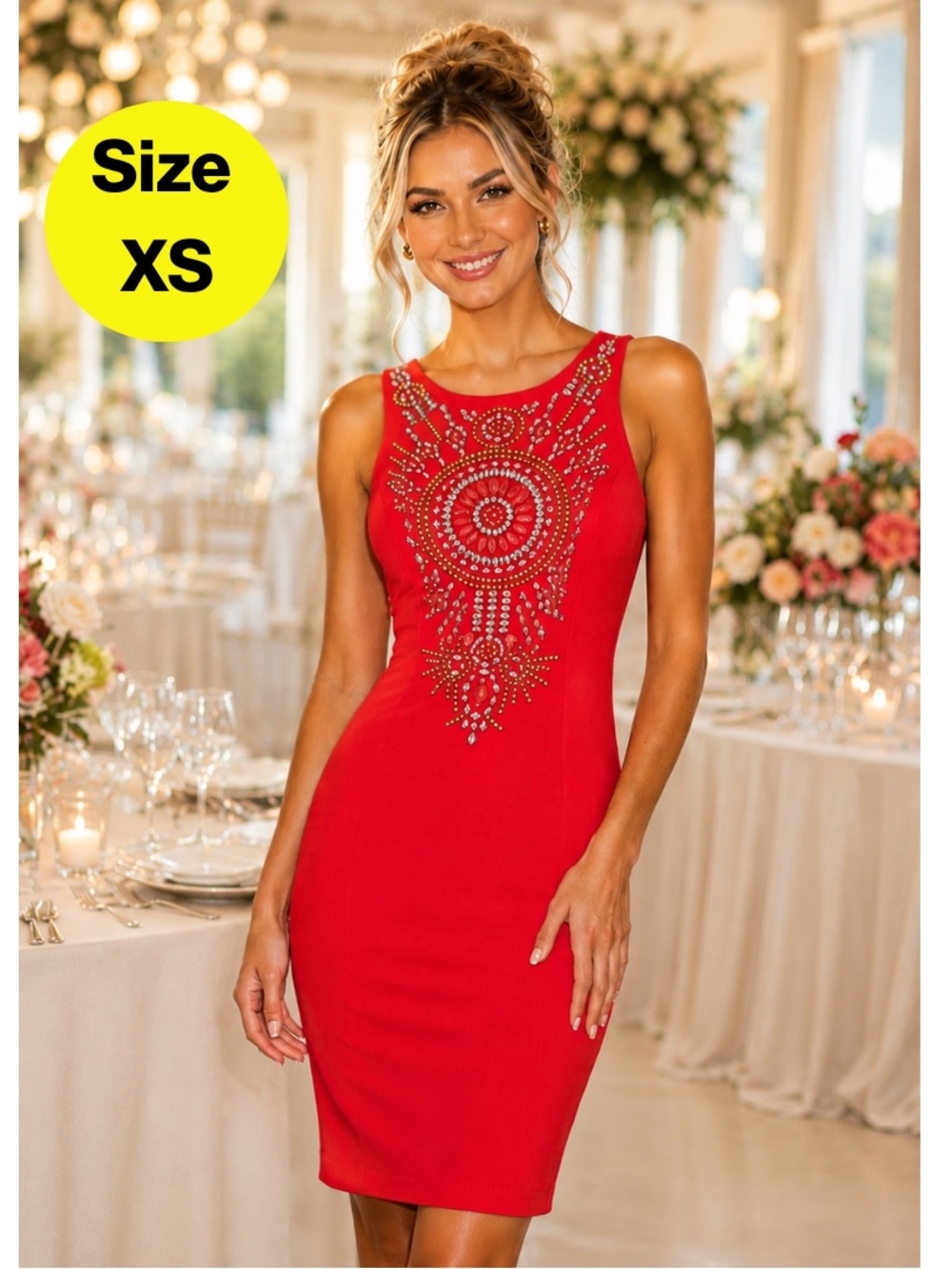 2/for $20 🪩 ALEXIA ADMOR Pink/Coral Sheath Midi Dress, Halter (Women’s XS)